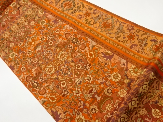 更紗模様織出し洒落袋帯